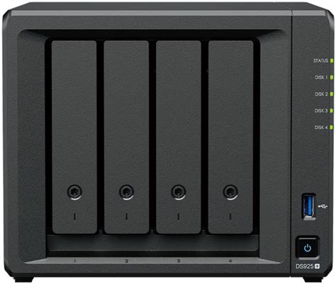 DiskStation 4 Bay NAS (up to 9-bay); Quad Core 2.0GHz; 4GB DDR4 RAM; 2x m.2 SSD Slot; 2x GbE LAN; 2x USB3.0; 1x eSATA